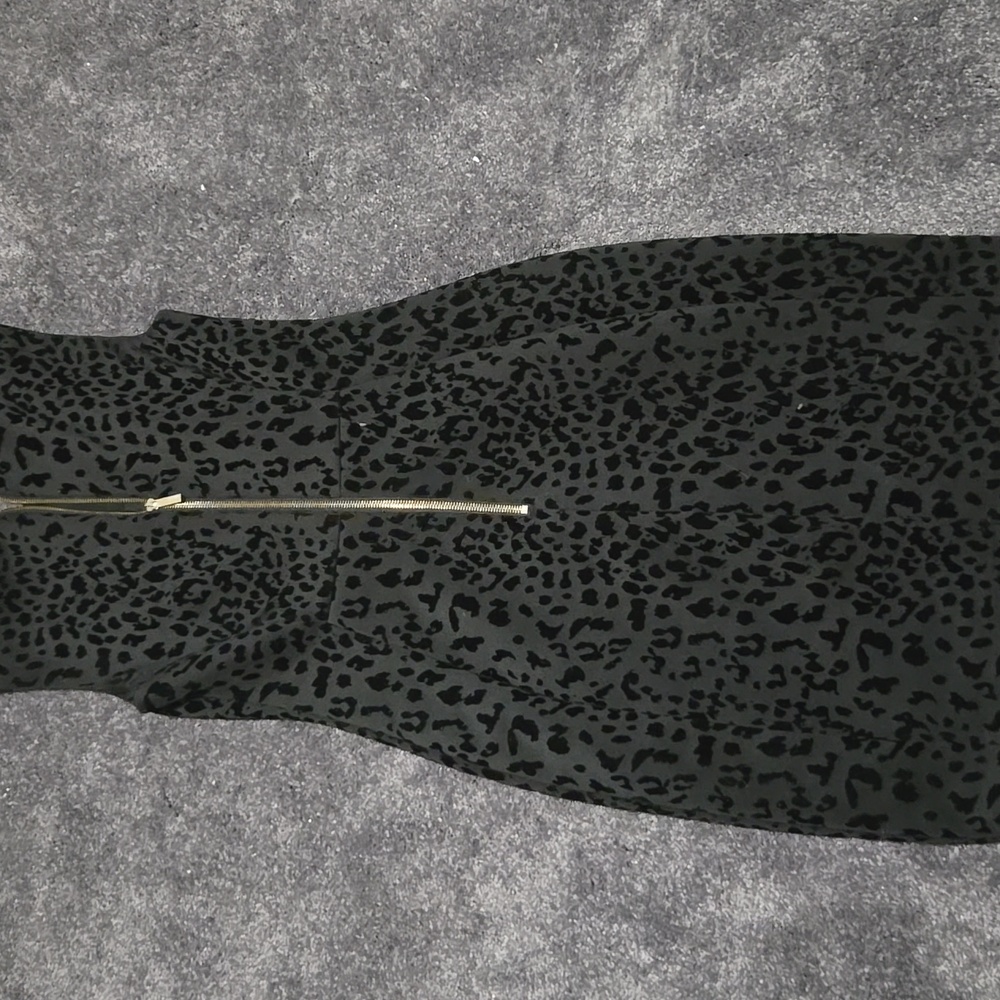 Solid Black Leopard Print Calvin Klein Dress - image 3